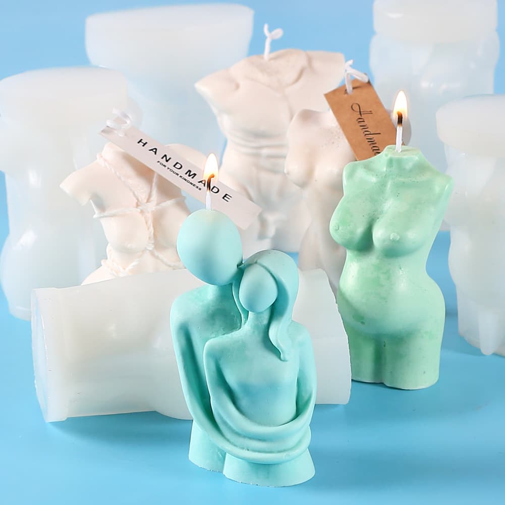 Human Body Aromatherapy Candle Silicone Mold DIY Scented Stone Ins Style Portrait Plaster Desktop Decoration Epoxy Resin Mold