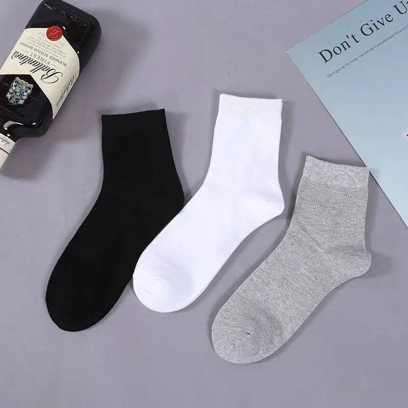 Zhuji Socks Men's Mid-Calf Socks Summer Black White Gray Solid Color Socks Spring Summer Socks Men's Socks Women's Socks Trendy Versatile