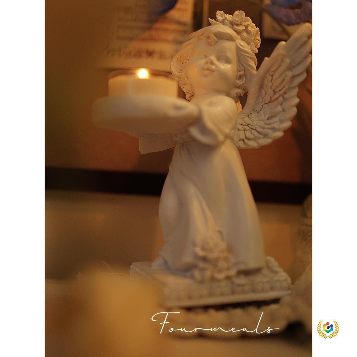 Angel Chapter Candle Holder Tea Light Scented Candle Vintage Decoration French Art Romantic Candlelight Dinner American Style