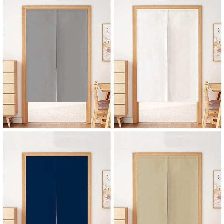 Simple Solid Color Door Curtain Partition Curtain No-Drilling Fabric Curtain Bedroom Hanging Curtain Kitchen Bathroom Shade Partition Curtain