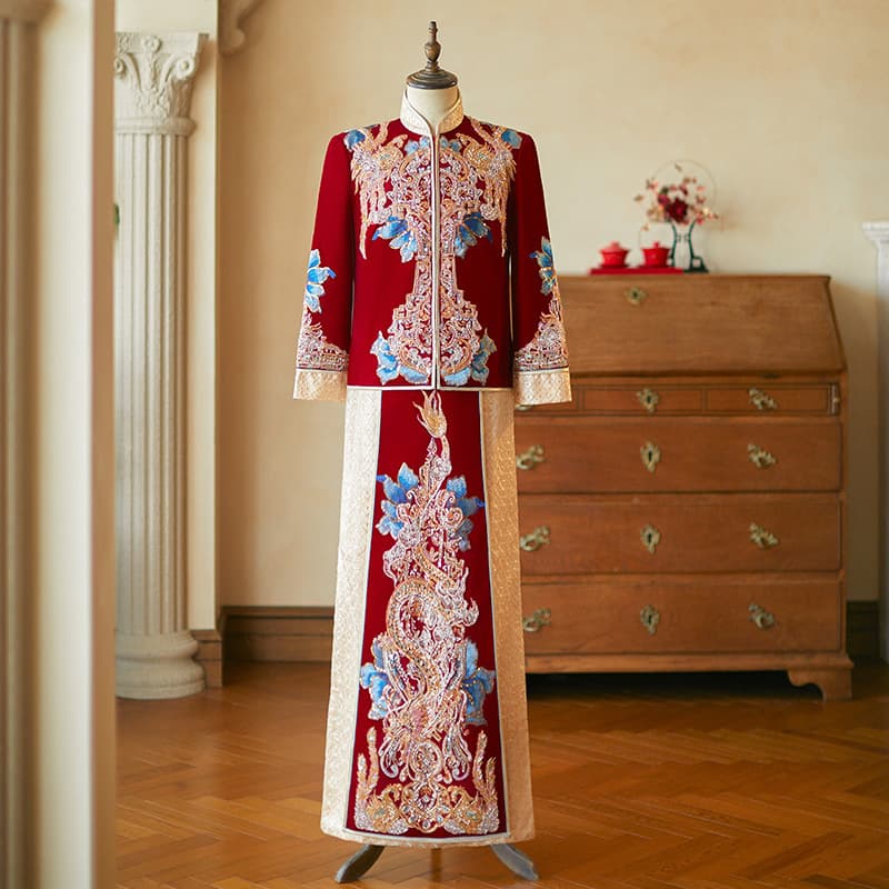 Men's Xiuhe Suit 2024 Winter New Chinese Wedding Gown High-End Toast Dress Groom Xiuhe Suit Wedding Attire