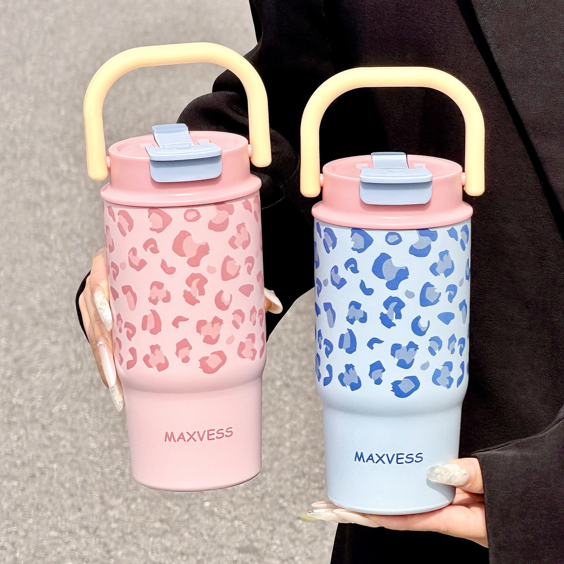 New Cross-border Ice Boss Cup 316 Stainless Steel Insulated Tumbler Creative High-end Women's Coffee Cup with Straw Car Cup