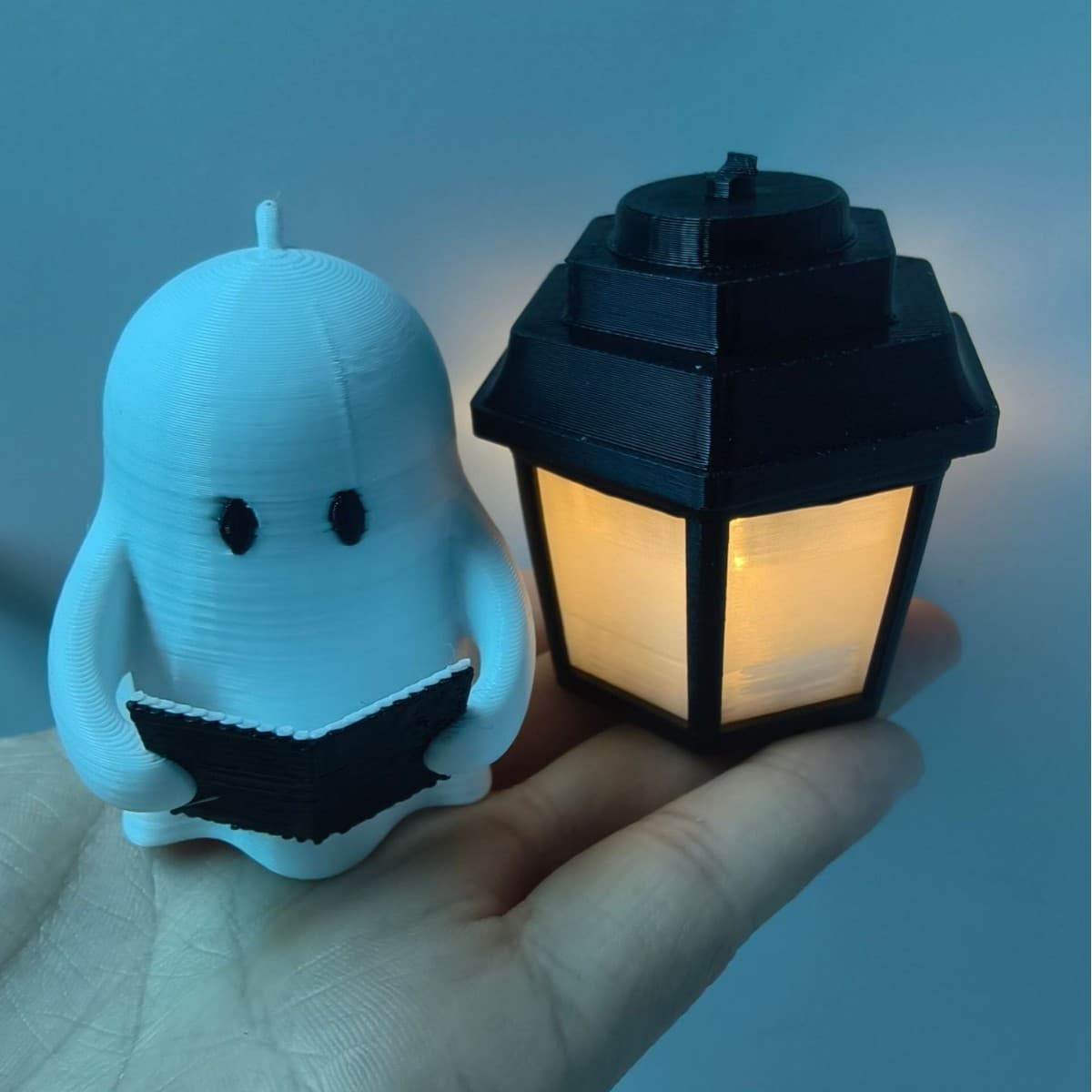Cross-border new product 3D printed night light Cute Halloween Bedroom Decor ghost night light ornaments