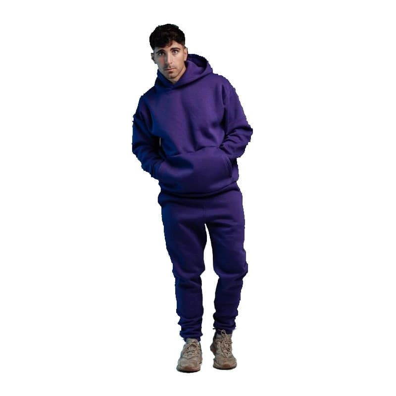 Men's Fashion Fleece Hooded Sweatshirt Set, Pullover Sportswear Set for Export
