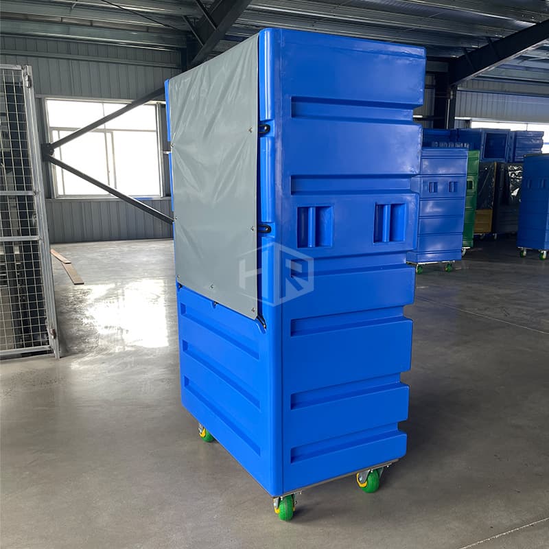 Hotel Linen PE Plastic Cage Cart, Heavy-Duty and Durable, for Laundry Facility Linen Storage and Transport, Plastic Cage Cart