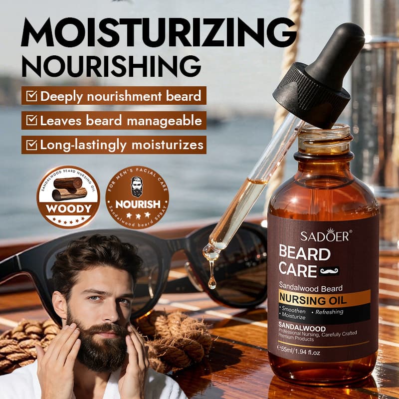 Full English SADOER sandalwood beard care oil men's shaving and beard care essential oil cross-border foreign trade wholesale