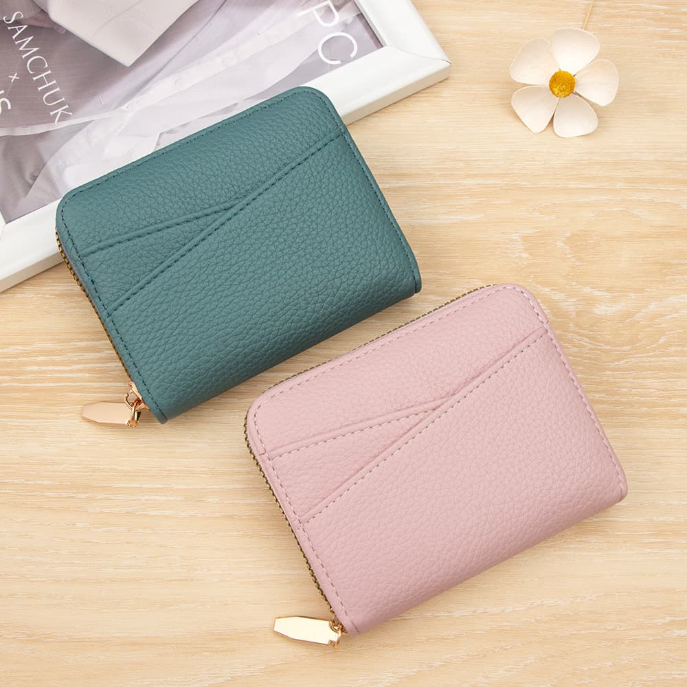 New creative women's accordion card bag with zipper coin purse multi-functional bank card and business card storage bag