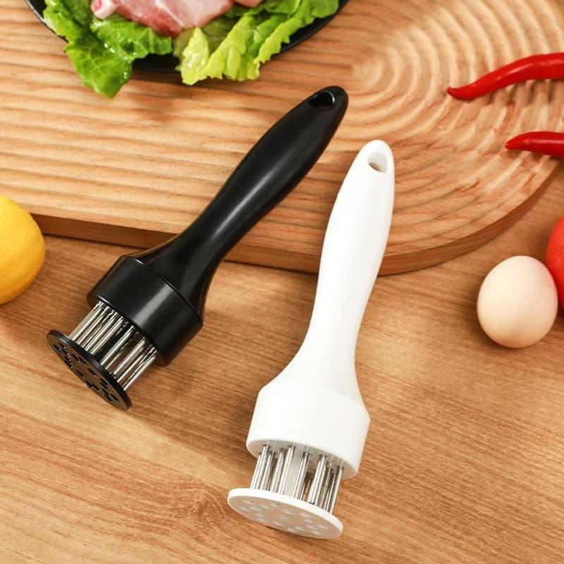 Kitchen stainless steel steak hammer and meat needle, household stainless steel meat tenderizer, hole breaker and meat hammer buckle
