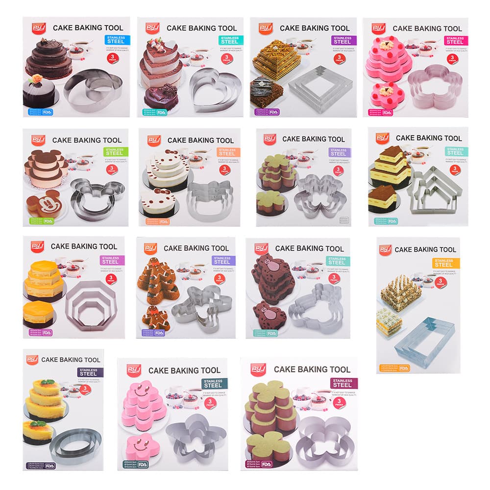 Stainless Steel Mousse Ring Set 4-inch 6-inch 8-inch Heart-shaped Cake Mold Baking Tools Suitable For Daily Kitchen Use