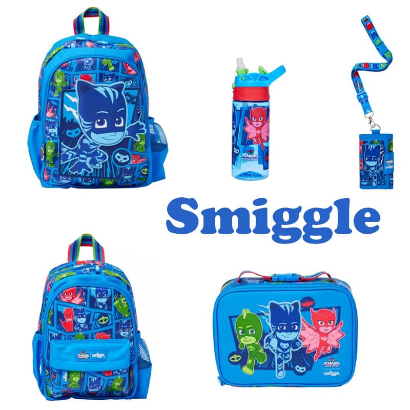 Australian Smiggle Pajamas Little Hero Square Student Large-Capacity School Bag Portable Lunch Bag Water Bottle Folding Wallet