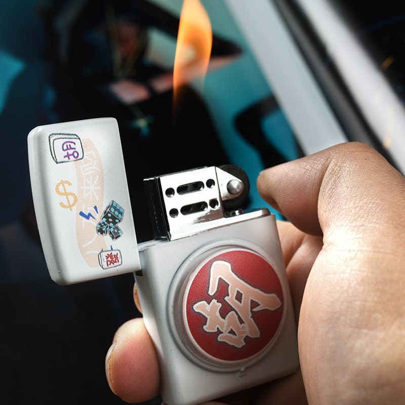 Rotating Stress Relief Inflatable Grinding Wheel Open Flame Lighter Fun Fidget Inflatable Lighter Metal Creative Lighter