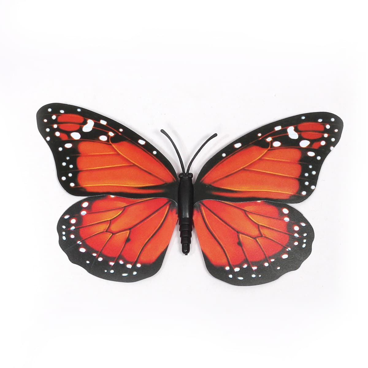 4-12cm Orange Monarch Butterflies, 3D PVC Plastic Simulation Butterflies for Garden and Outdoor Decoration Beautification