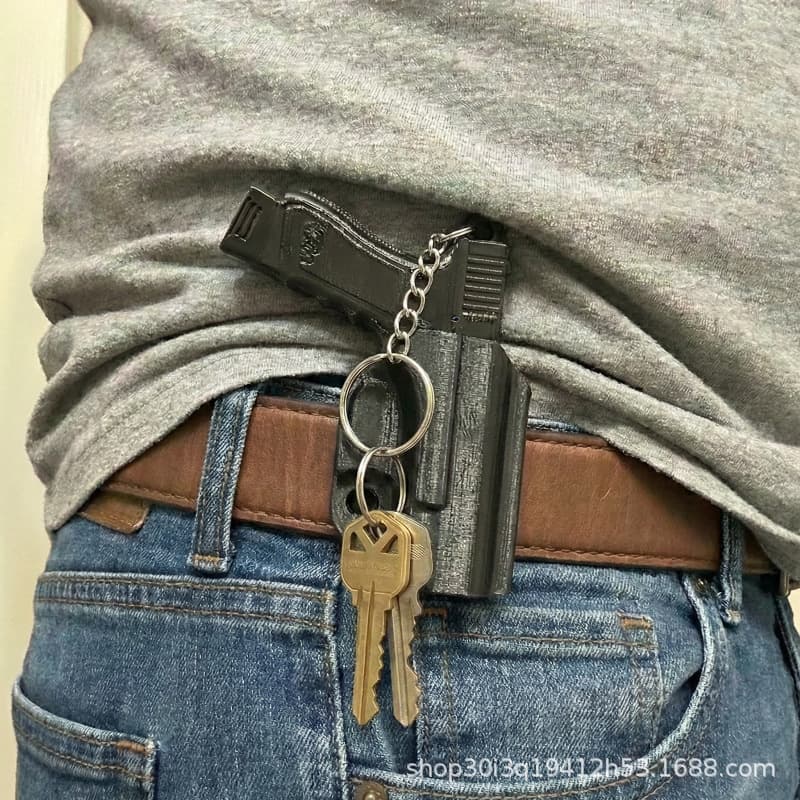 New Cross-Border Pistol Keychain Tactical Style Men's Keychain Fun Gift In Stock