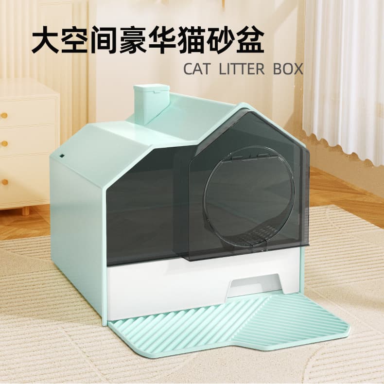 Fully Enclosed Extra Large Odor-Proof Cat Litter Box Anti-Splash Enclosed Cat Litter Pan Large Cat Toilet for Kittens