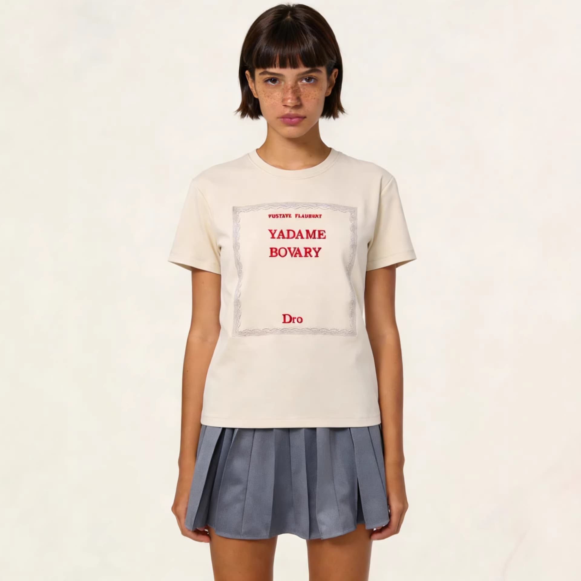 Ali Recommends Cd "Shenzhen Nanyou" Letter-Printed Pure Cotton Short-Sleeve T-Shirt with 3D Embroidery and Color-Blocking Design for a Youthful Look