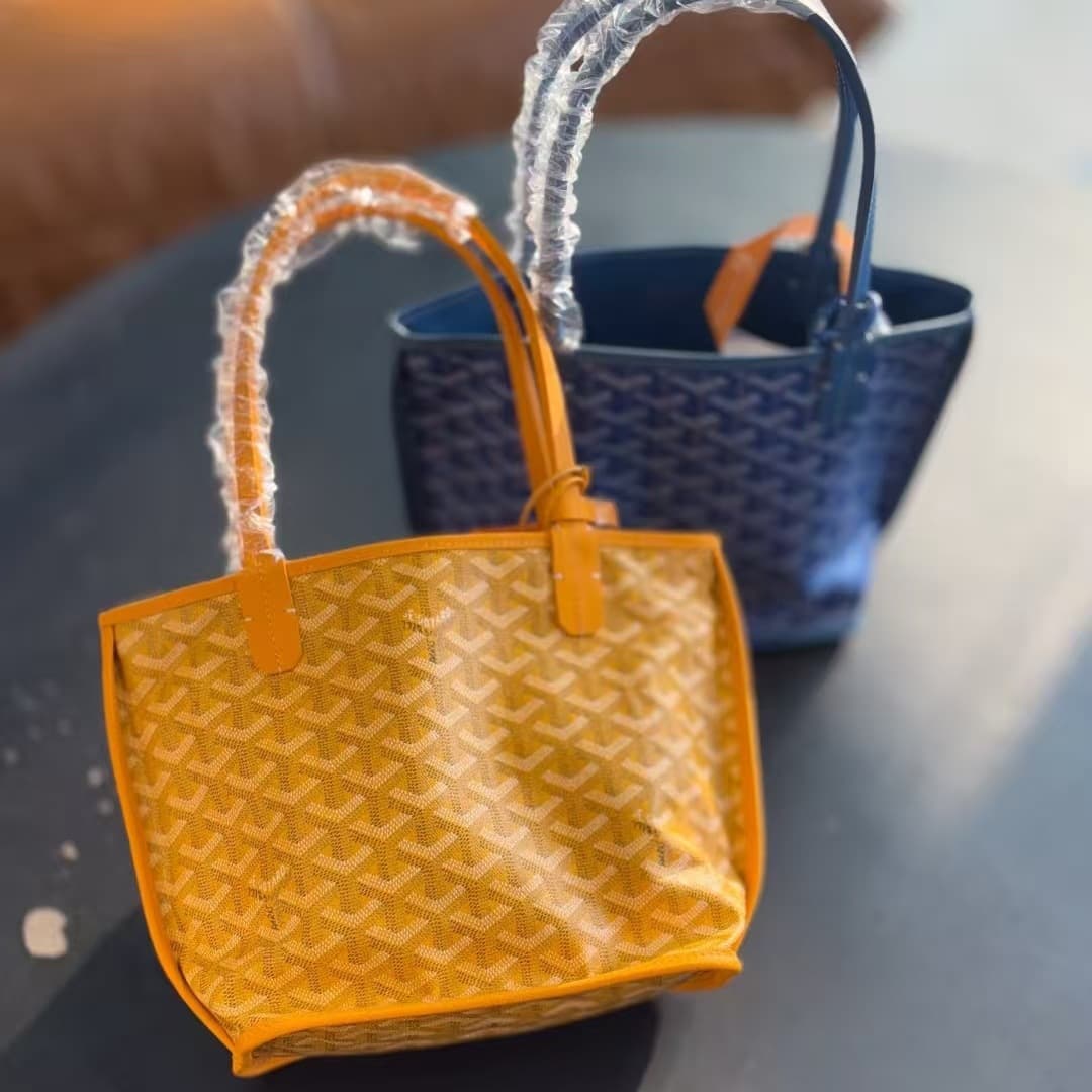 Goya dog tooth vegetable basket crossbody new mini tote double-sided letter shopping bag casual handbag mother-in-law