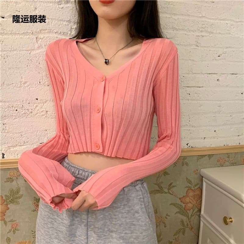Knitted Cardigan Top Women's Gentle Style Spring and Autumn 2024 New Long-Sleeved Soft Waxy Short Sweater Thin Jacket