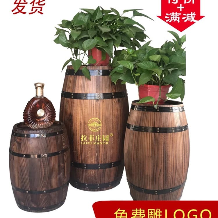 Oak Barrel Wine Barrel Decoration Solid Wood Beer Barrel Red Wine Barrel Decoration Winery Bar Exhibition Wedding Wine Barrel Props