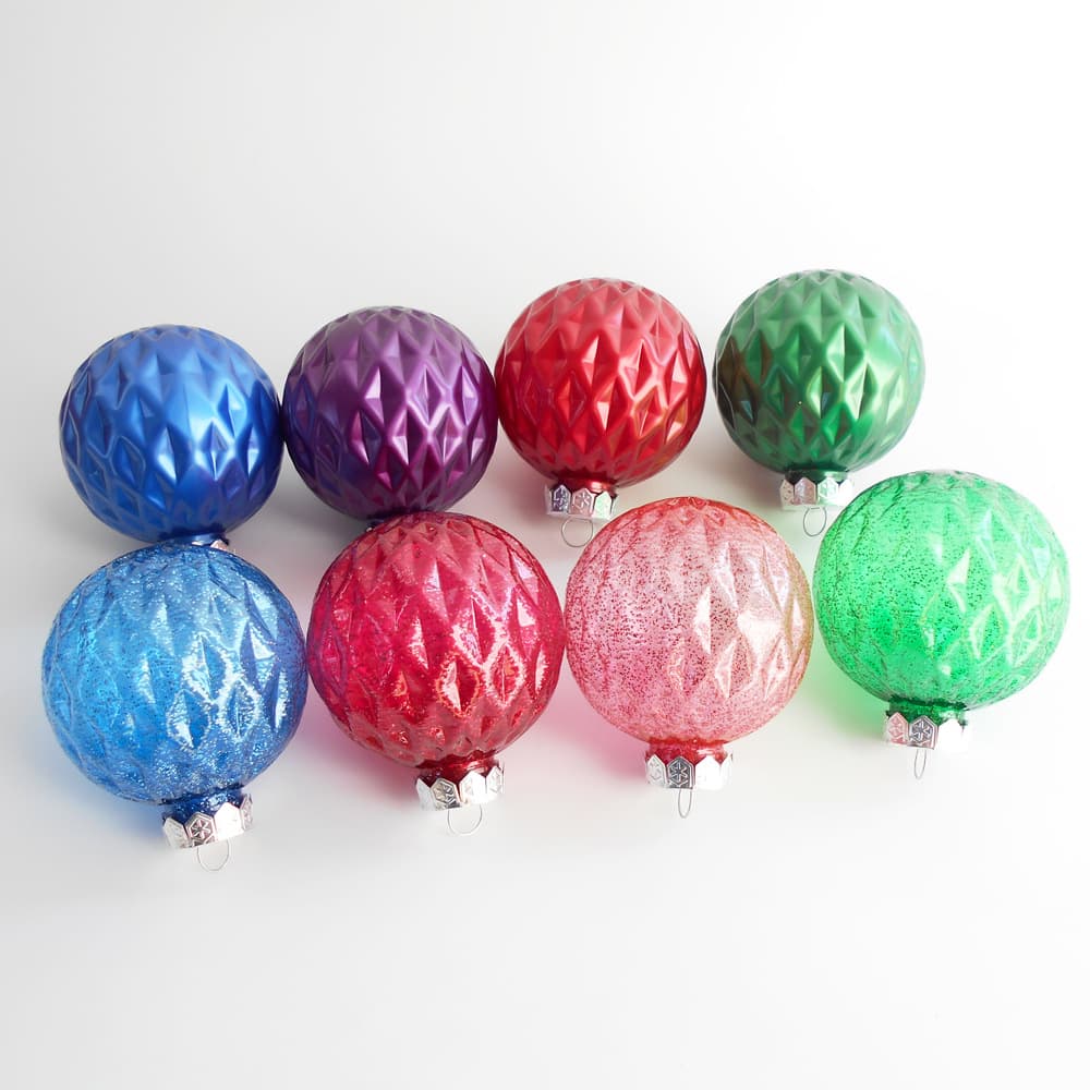 Mesh Striped Shaped Christmas Ball Christmas Decoration Christmas Ornament Eco-Friendly Matte Christmas Ball