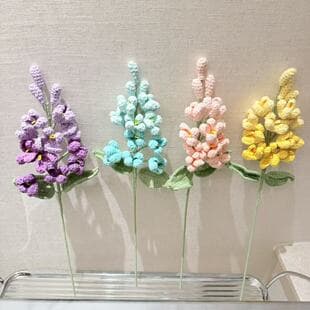 Single Crochet Flower, Simulated Rose, Lilac Flower, Wedding Decoration, Yarn Flower, Cross-border Finished Yarn Flower Decoration Handmade