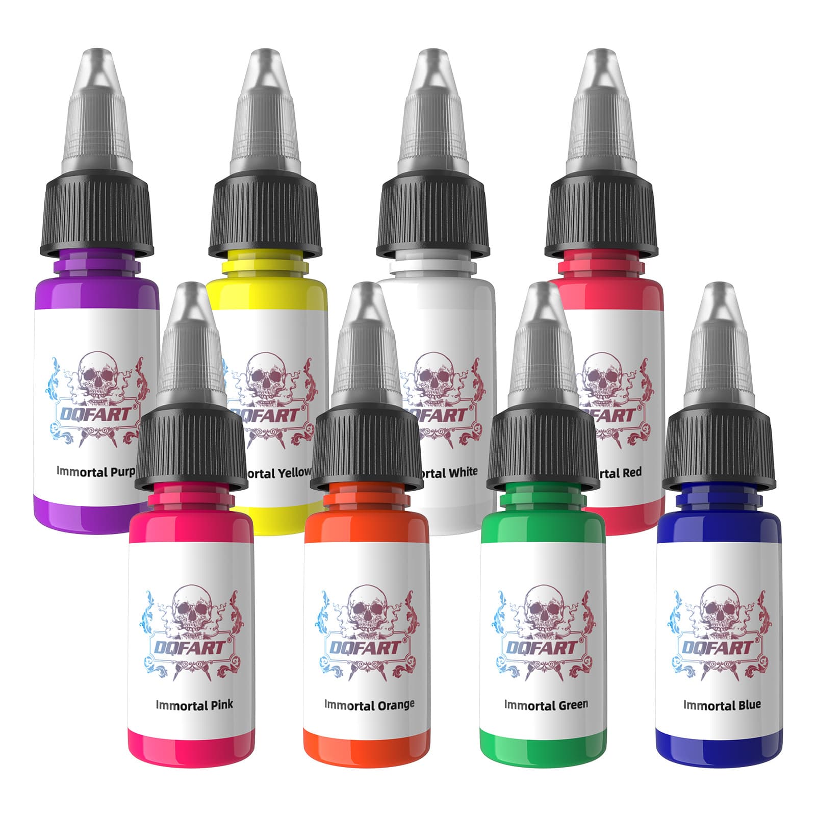 Cross-border Hot Selling DQFART Fluorescent Tattoo Ink 8 Colors 15ML Tattoo Ink Tattoo Pigment Tattoo Tool