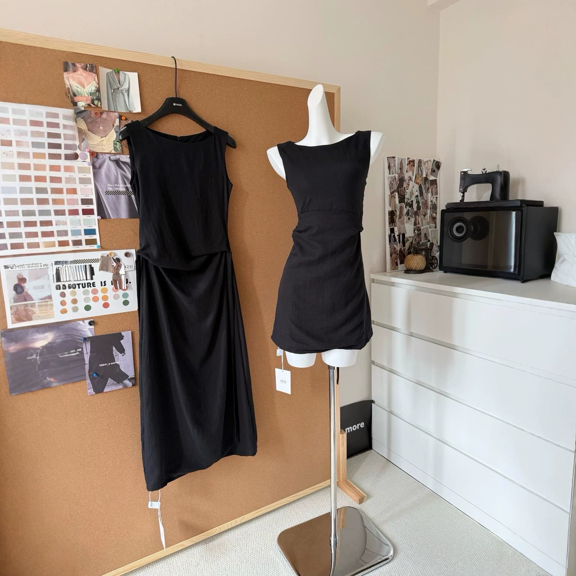 Acetate Tencel wool long and short waist dress elegant sleeveless skirt