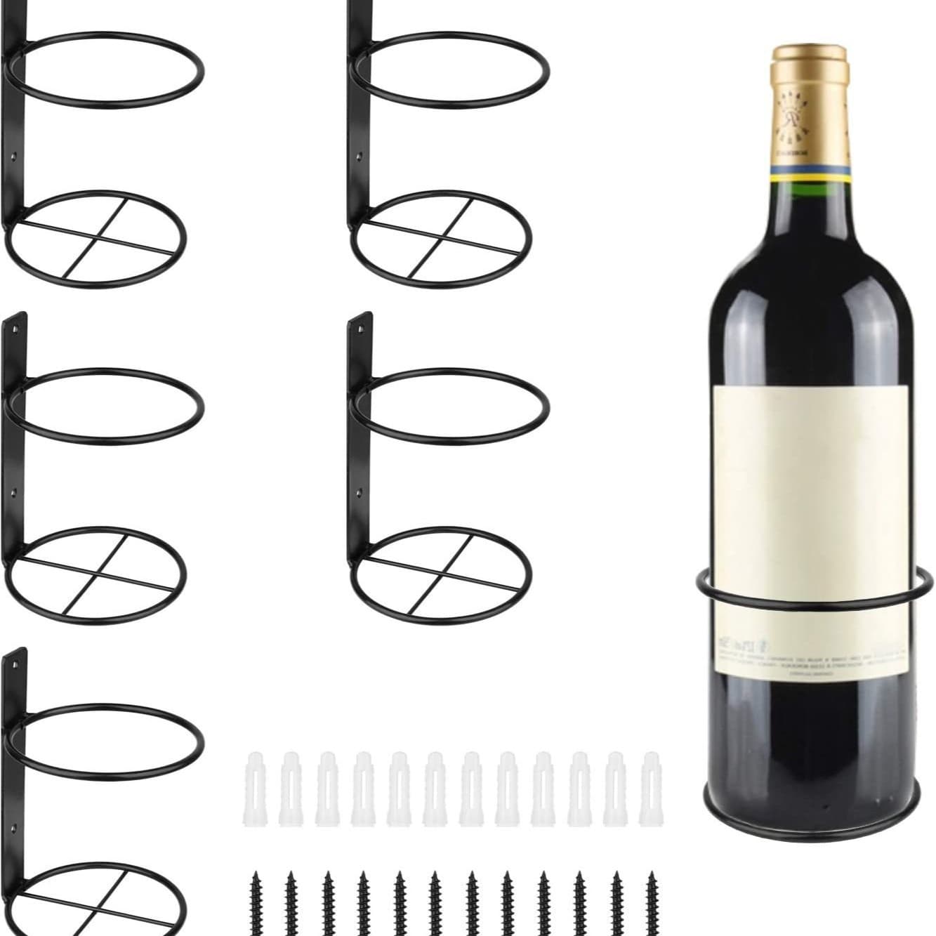 Amazon Single-bottle Wall-mounted Metal Wine Rack, Direct from Manufacturer for Red Wine Display