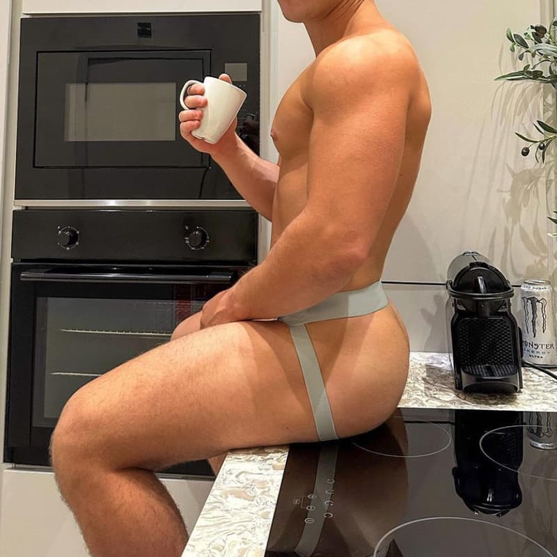 [Outer Model Figure] Sexy Men's Double Ding Underwear Cotton Low Waist Post-Exercise