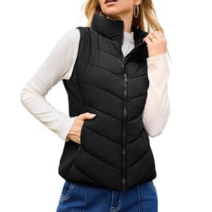 Cross-border Trade Autumn/Winter Stand Collar Quilted Vest Women's Thick Padded Outerwear