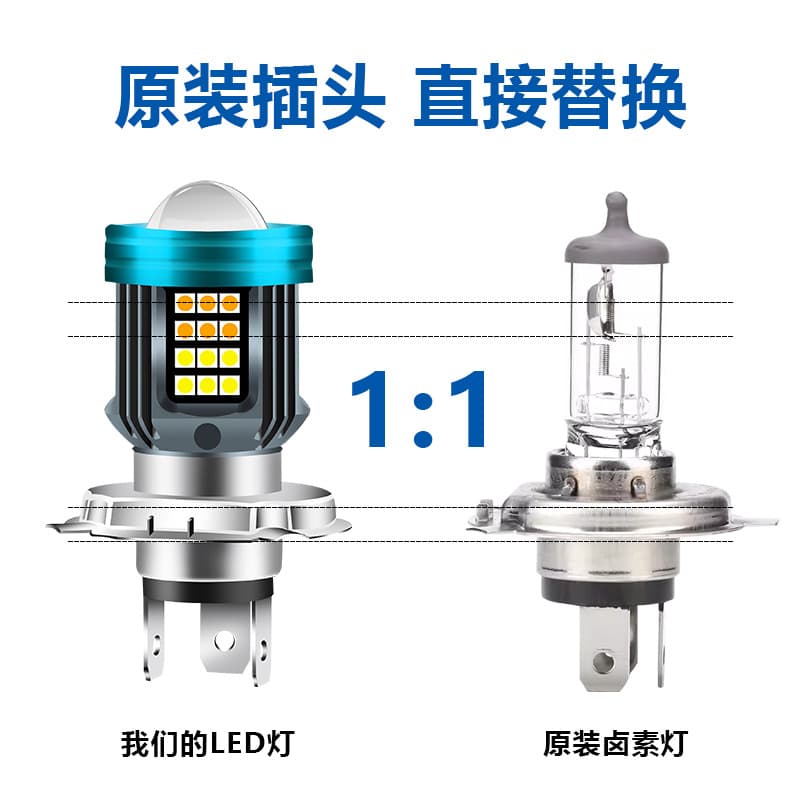 Motorcycle Angel Eye Headlight 12V-80V Universal Led Condenser Lens Far and Near Beam Two-Claw Three-Claw High Beam Flash