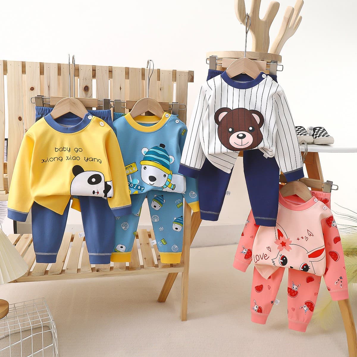 Children's clothing autumn and winter children's underwear suit cotton boys baby autumn clothes long pants baby pajamas home clothes fashion wholesale