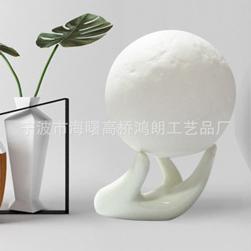 Moon Lamp LED Desk Lamp Night Light Ceramic Hand Holder USB Moon Moon Gift Mid-Autumn Starry Sky Dimmable