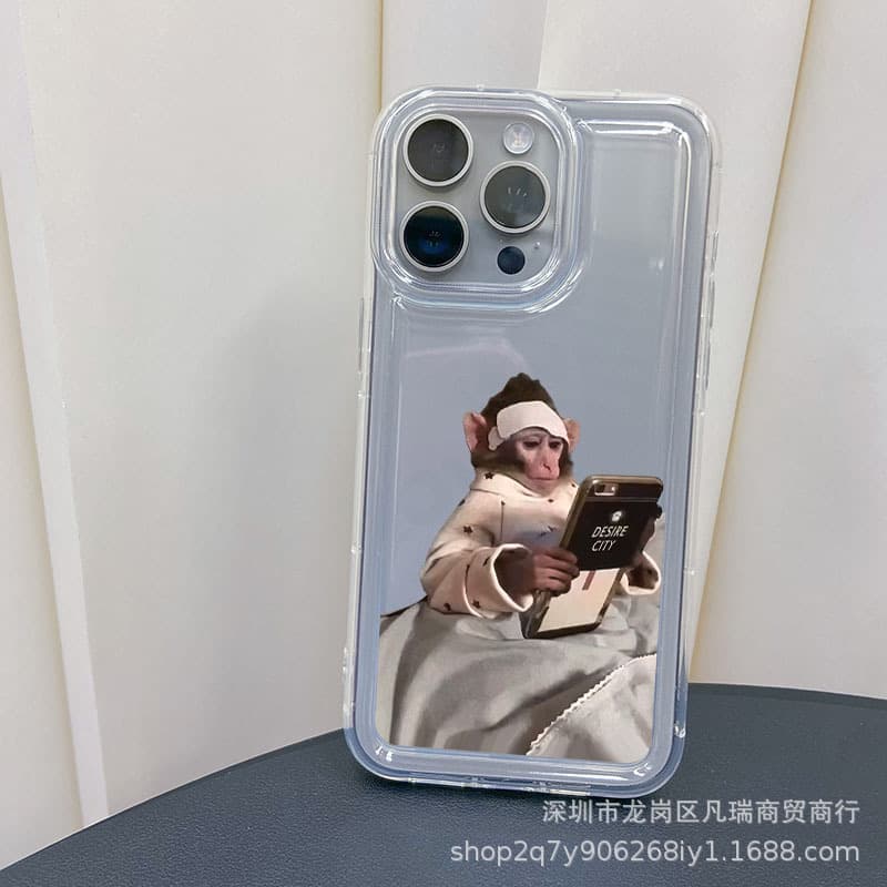 Monkey Phone Case for Apple 15 iPhone 14 Pro Creative 13/11 Pro Max Transparent 16 Protective XS