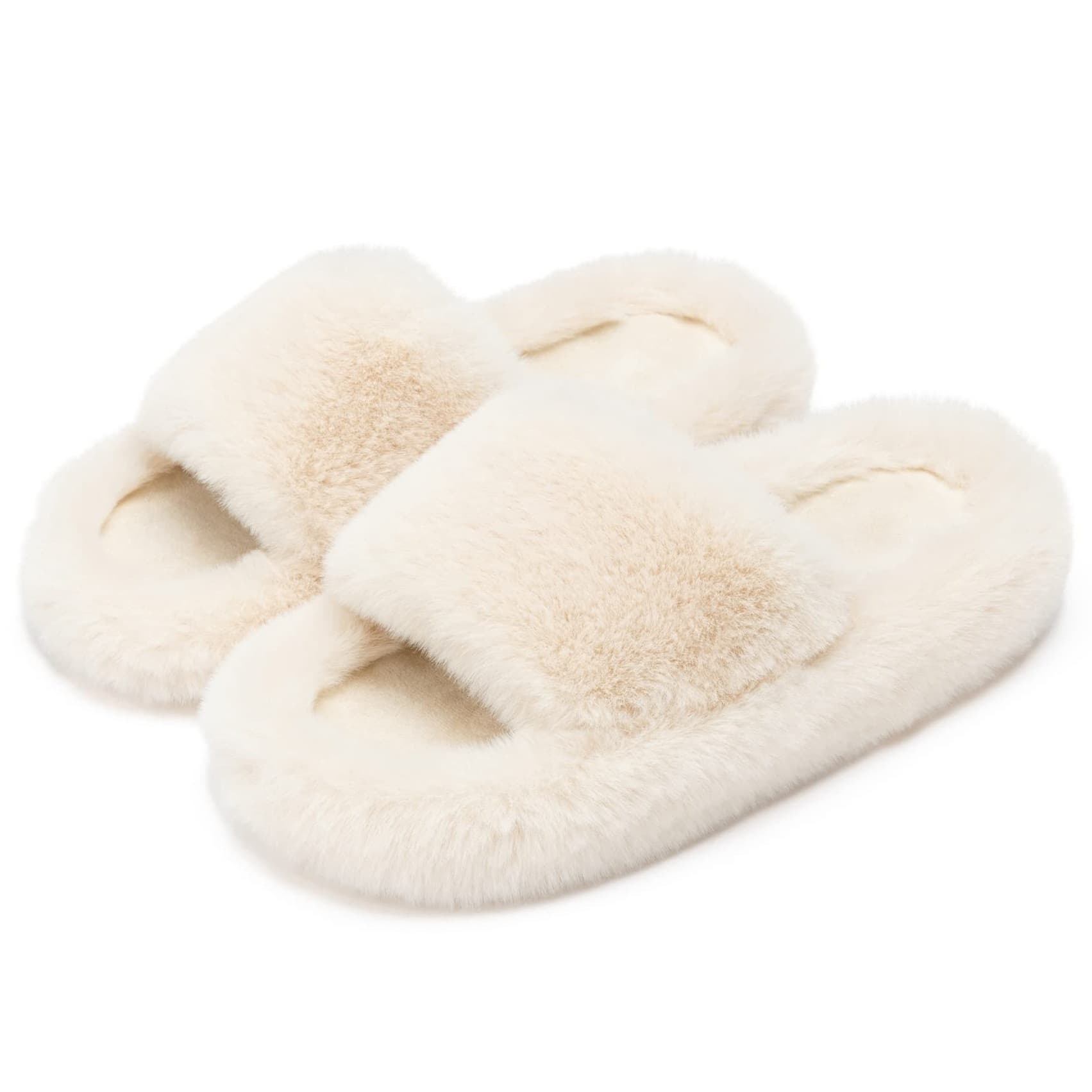 Women's Memory Foam Slippers for Cross-Border Shopping - Plush Comfort with Faux Fur Lining, Non-Slip Sole, Fashion Gift Shoes