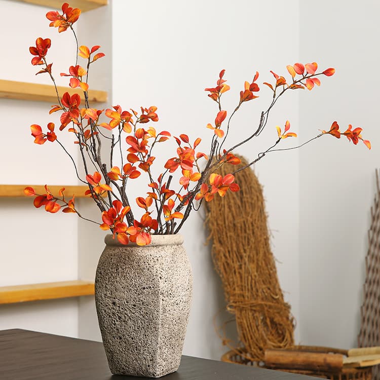 Artificial Red Maple Leaf Faux Maple Leaves Autumn Red Leaf Vines Greenery Home Entryway Model Home Fruit Decorative Flowers