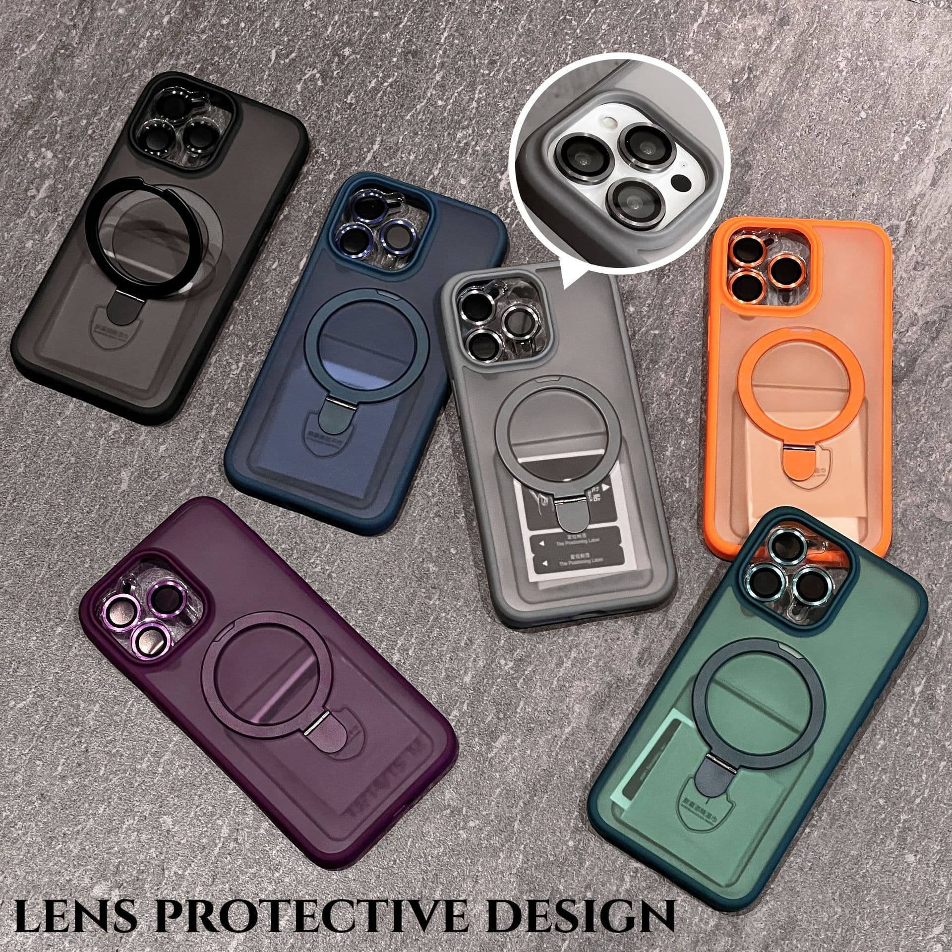 Compatible with iPhone 17 Pro Cross-border Edition Fulcrum Magnetic Bracket Phone Case Apple 16 Pro Lens Film Protective Cover