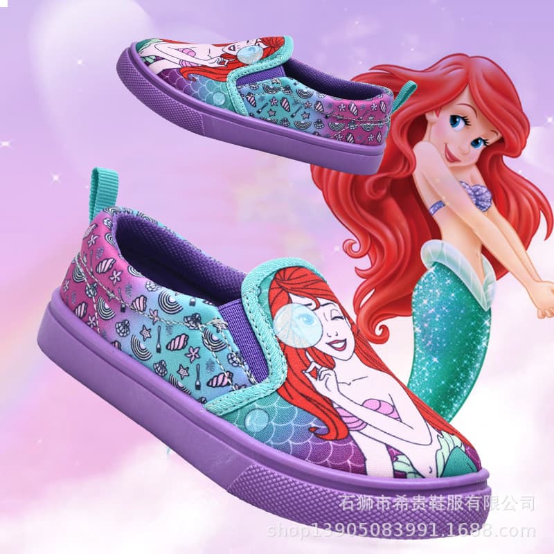New Children's Four-Season Cloth Shoes, Indoor Low-Top Slip-On Casual Cartoon Cloth Shoes for Girls