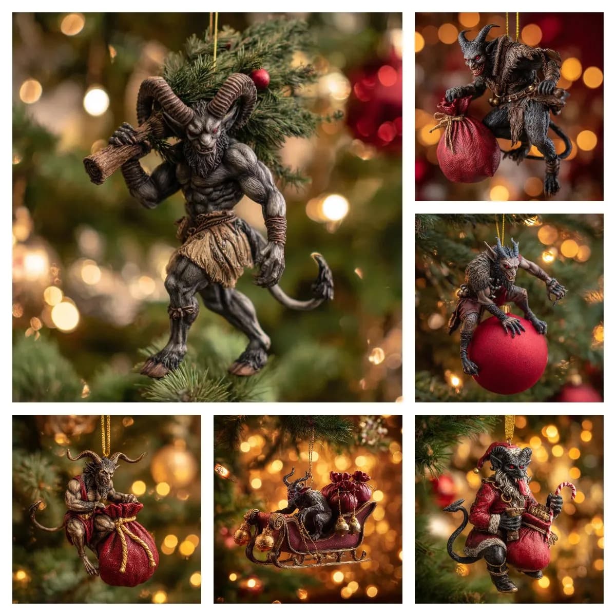 cross border krampus christmas ornamentset Christmas tree acrylic pendant Christmas decoration