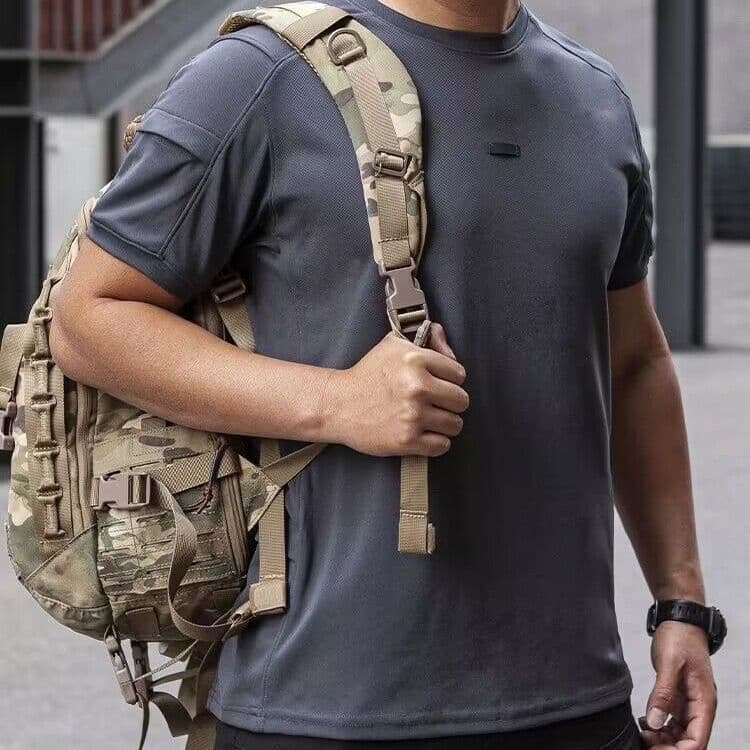 Summer Thin Mesh Breathable T-Shirt for Men and Women Outdoor Sports Casual Round Neck Short Sleeve Military Style Quick-Dry Top