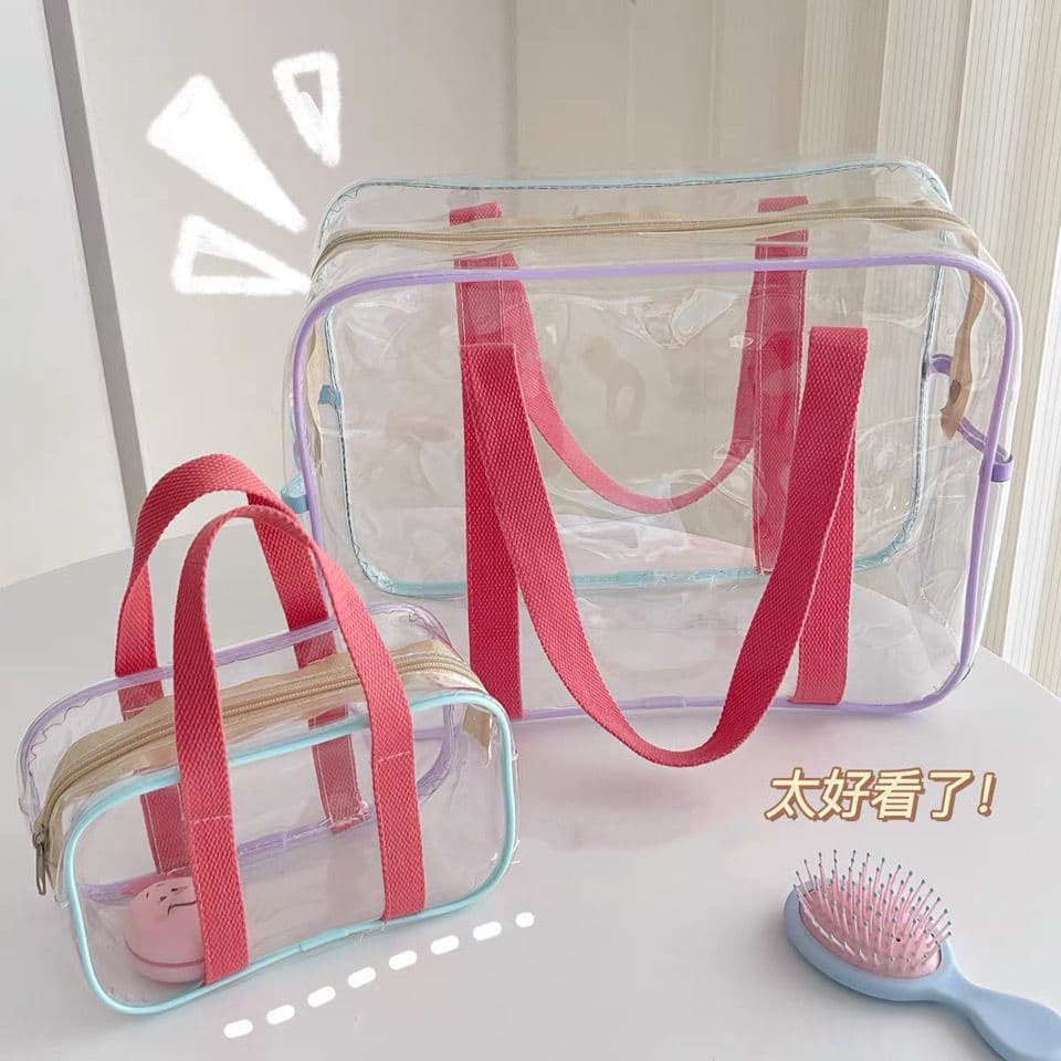 Jelly Bag Women's Large Transparent Makeup Wash Bathroom Bath Waterproof Swimming Storage Handbag Sea Beach Bag