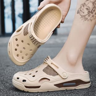 Thick Sole Crocs Style Shoes for Men, Outdoor 2026 Summer New Style, Outdoor Toe-Cover Sandals, Men's EVA Beach Sandals