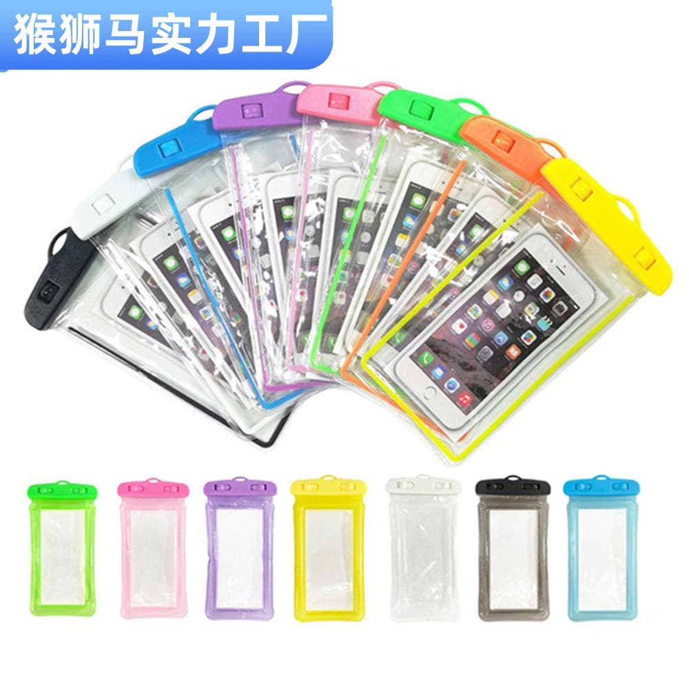 Waterproof Phone Pouch for Diving, Snorkeling, Swimming, Transparent Touchscreen PVC Sealed Bag with Air Cushion