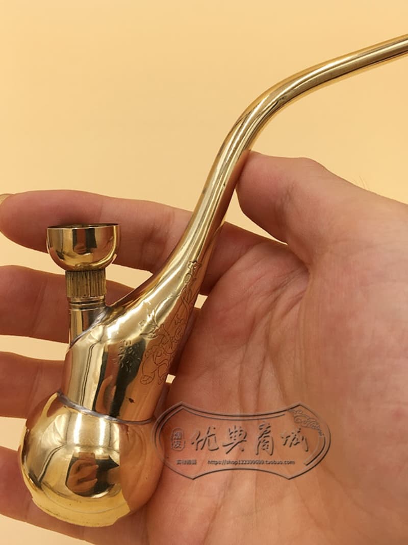 Pure Copper Dual-Use Water Pipe - Brass Gourd Filter Water Pipe Dual-Use Portable Men's Smoking Pipe