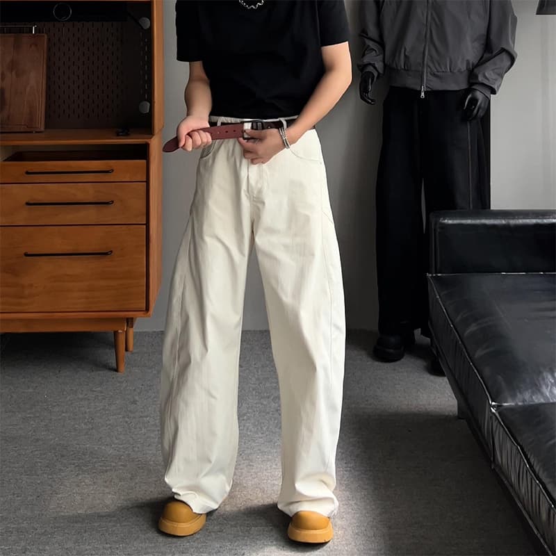 cleanfit white scimitar pants men's summer thin nylon quick-drying overalls loose wide-leg casual trousers