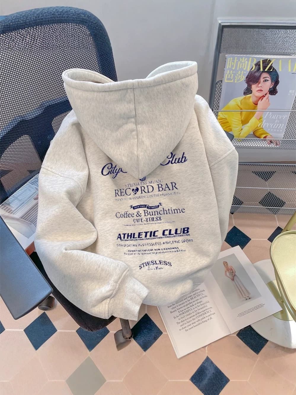 American-style Hong Kong trend oversized hoodie for men, new autumn/winter fashion brand heavy loose pullover youth jacket