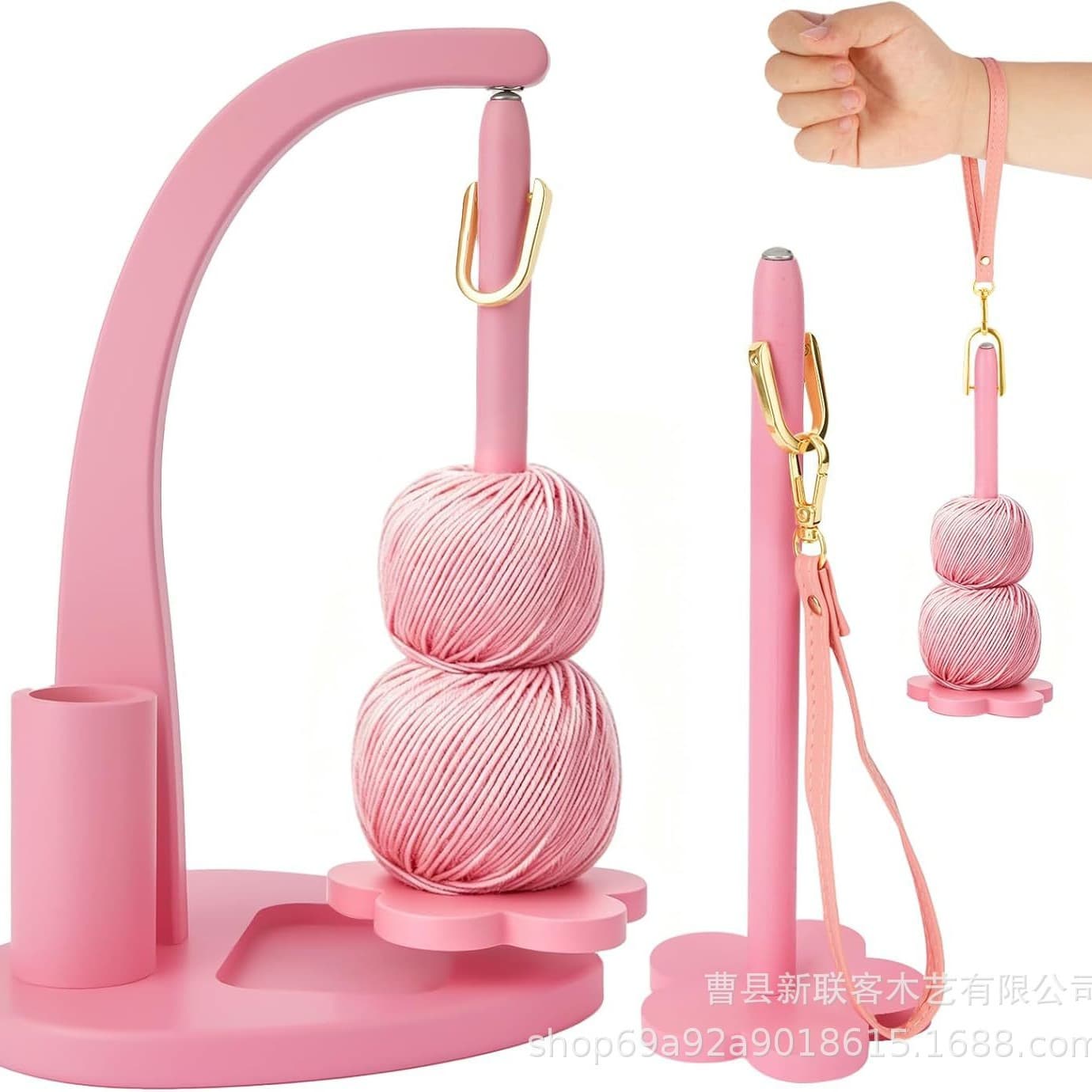 Wooden Rotatable Spool Holder Hand Knitting Yarn Rack Yarn Spool Rotating Tool Magnetic Yarn Storage Rack