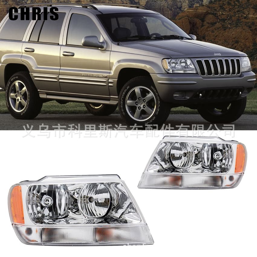 Compatible with 1999-2004 Jeep Grand Cherokee Headlight Front Lamp 55155576AG