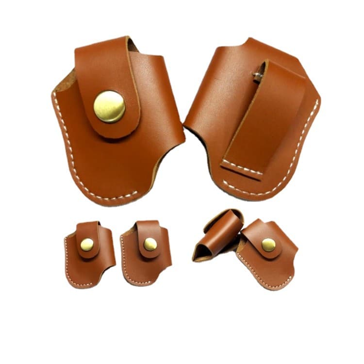PU leather lighter holster leather kerosene shell protective cover portable waist hanging lighter cover gift flint