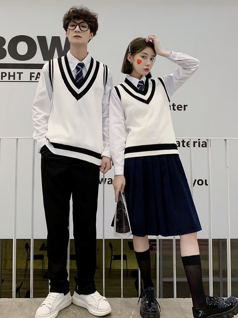 School Uniform Suit British College Style Campus Student White Shirt Junior High School Student Recitation Chorus Suit Graduation Season Class Suit