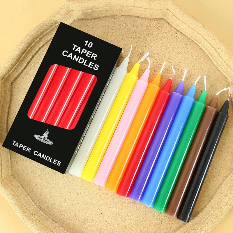 New Household Multi-Color Long Stick Candles Emergency Power Outage Lighting Smokeless Romantic Candlelight Dinner Candles Wholesale
